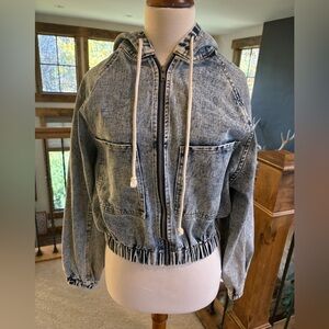 Promesa Denim Jacket w/ Hood Cropped Sz S